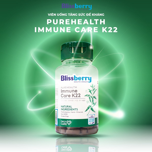 [Blissberry] - Viên uống tăng sức đề kháng Blissberry Purehealth Immune K22 60 viên