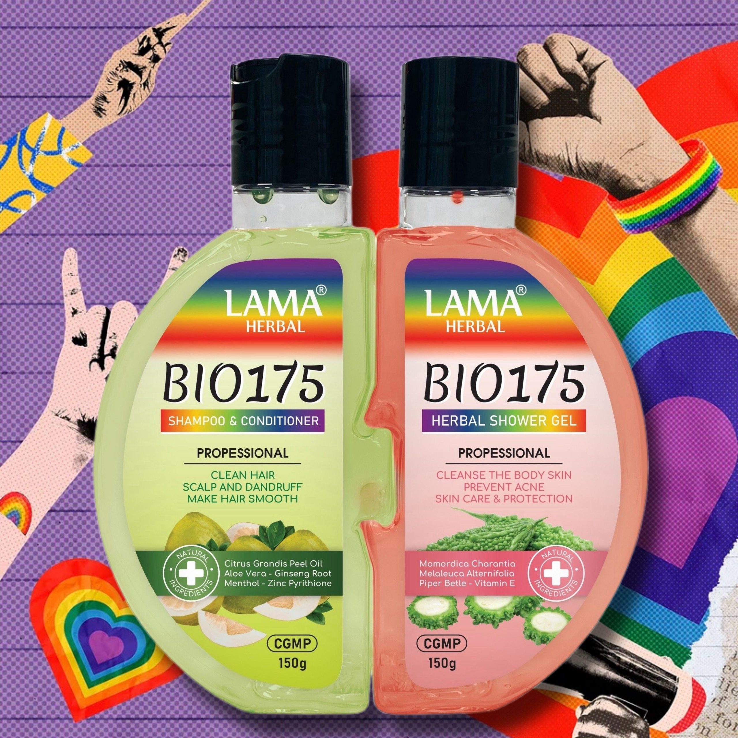 LAMA HERBAL BIO175 - Combo dầu gội, sữa tắm dành riêng cho LGBT