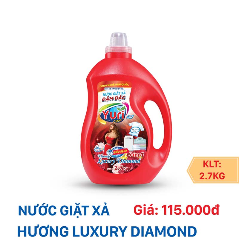 NƯỚC GIẶT XẢ YURI CLEAN - Hương Nước Hoa Quyến Rũ - Can Đỏ