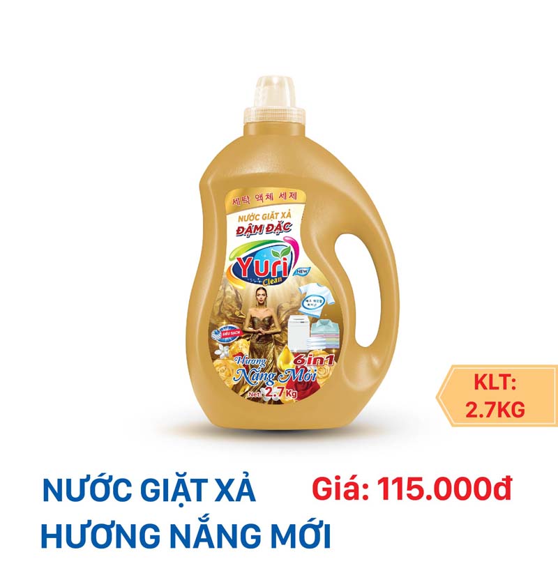 NƯỚC GIẶT XẢ YURI CLEAN Hương Nắng Mới – Vàng