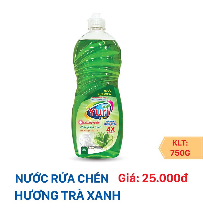 NƯỚC RỬA CHÉN YURI 4X - Hương Trà Xanh