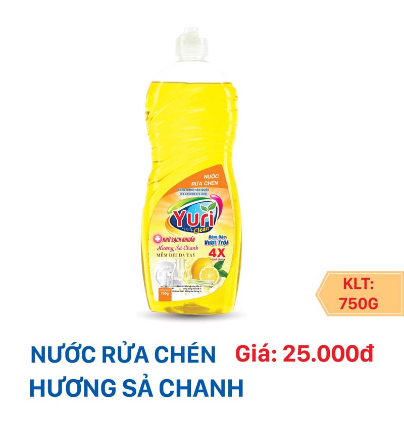 NƯỚC RỬA CHÉN YURI 4X- Hương Sả Chanh