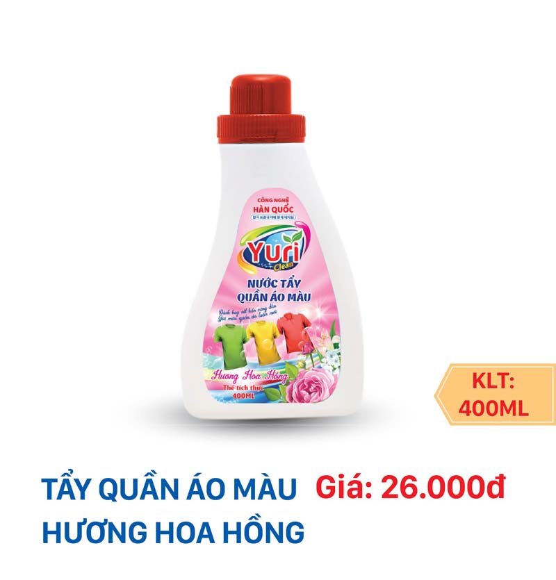 NƯỚC TẨY QUẦN ÁO MÀU YURI - 400 ML