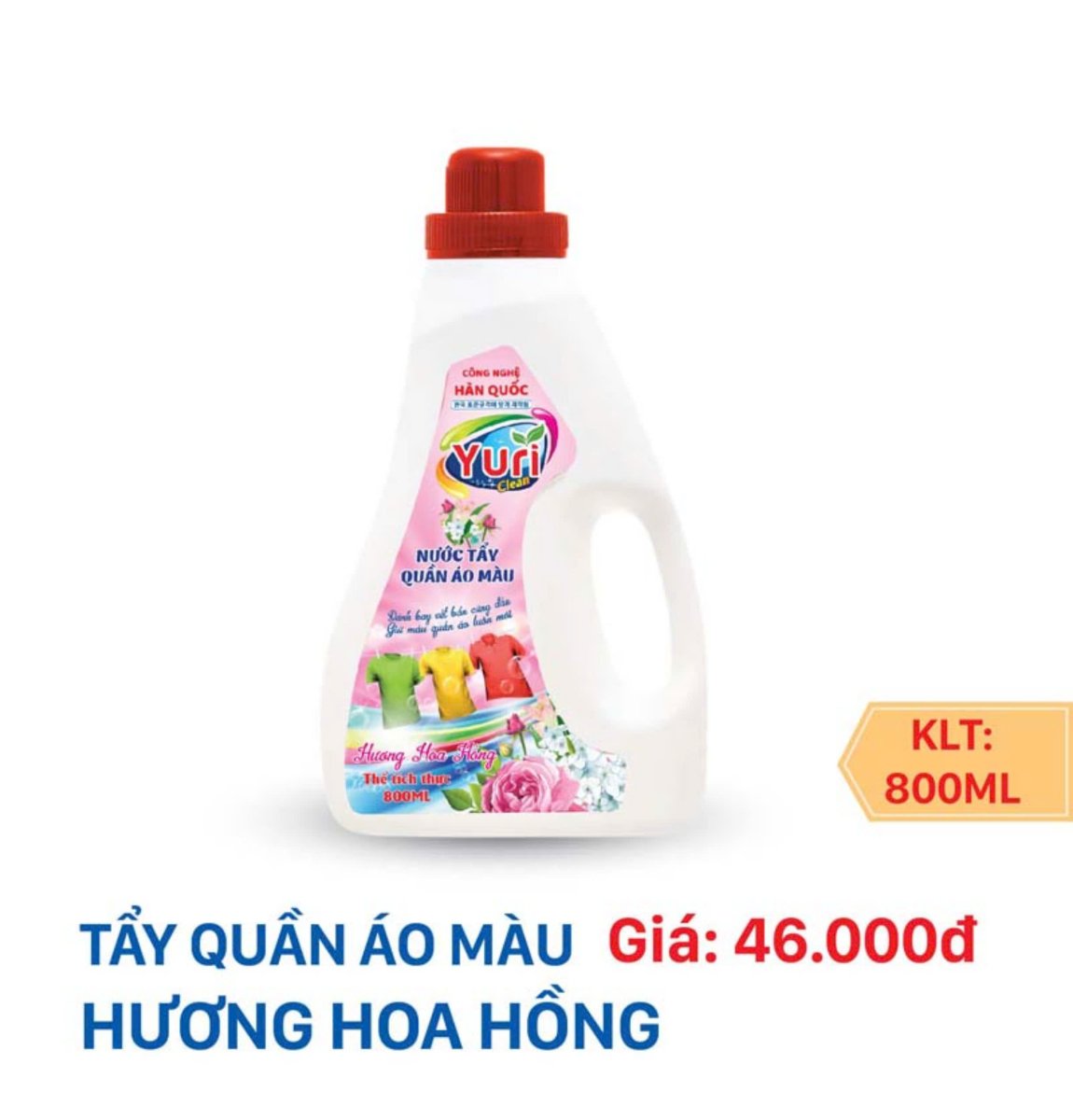 NƯỚC TẨY QUẦN ÁO MÀU YURI - 800 ML