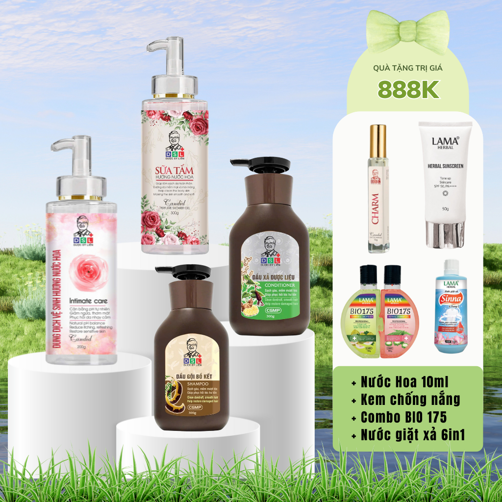 Combo 4SP - Sữa tắm và Dung Dịch Vệ Sinh, Dầu Gội Bồ Kết và Dầu Xả (kèm quà tặng)
